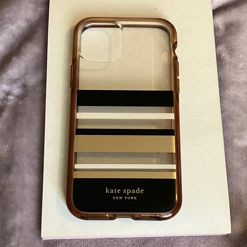 kate spade Black and Gold Striped iPhone 11 Pro Case